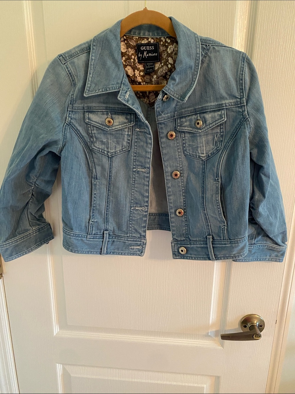 Guess by Marciano Light Wash Denim Jacket in Blue
